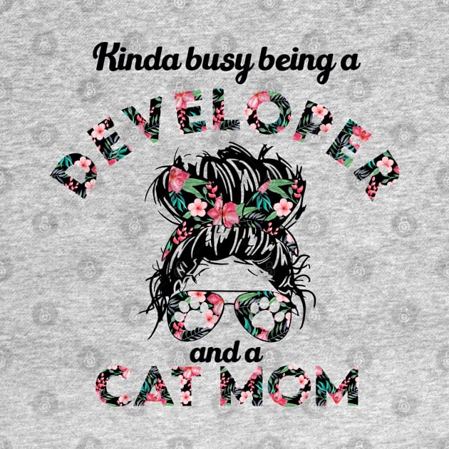 Developer and cat mom funny gift . Perfect present for mother dad friend him or her by SerenityByAlex